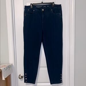 Avenue Denim Dark Wash High Rise Skinny Jeans